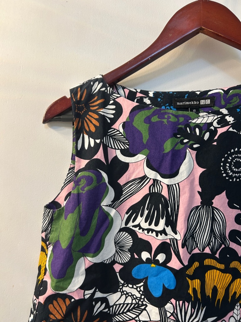 Marimekko x Uniqlo Multicolor Floral Cotton Sleeveless Tank Top Blouse Womens XS - Picture 3 of 9
